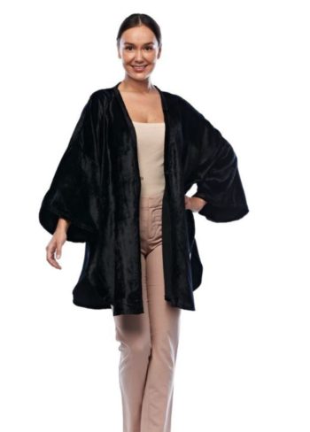 Black - plus size velvet kimono jacket - claire powell