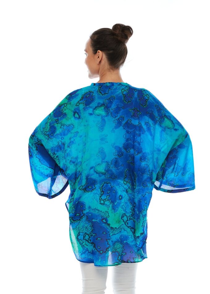 Kimono Jacket - Reef - back | Plus Size Online | Claire Powell
