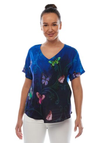 Dark Butterfly - Short Sleeve Tops - Claire Powell